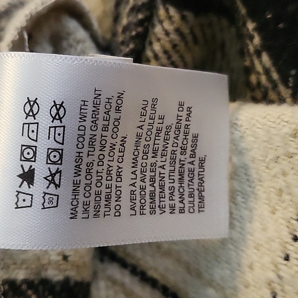 Lucky Brand Black & Cream Plaid Midweight Shacket Coat - Size Medium - Picture 9 of 12